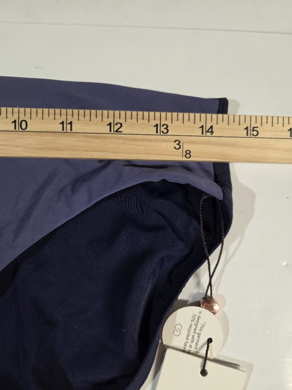 Two-Tone Navy and Purple Front High-Cut Bikini - Picture 2 of 16